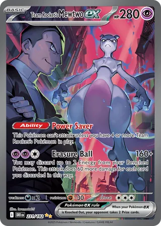 Team Rocket's Mewtwo ex (Destined Rivals 231/182) - Featured Card